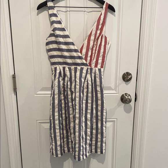 Rachel Antonoff Dresses & Skirts - Rachel Antonoff Cotton Crinkle Red White and Blue Striped Dress Women’s Size 2